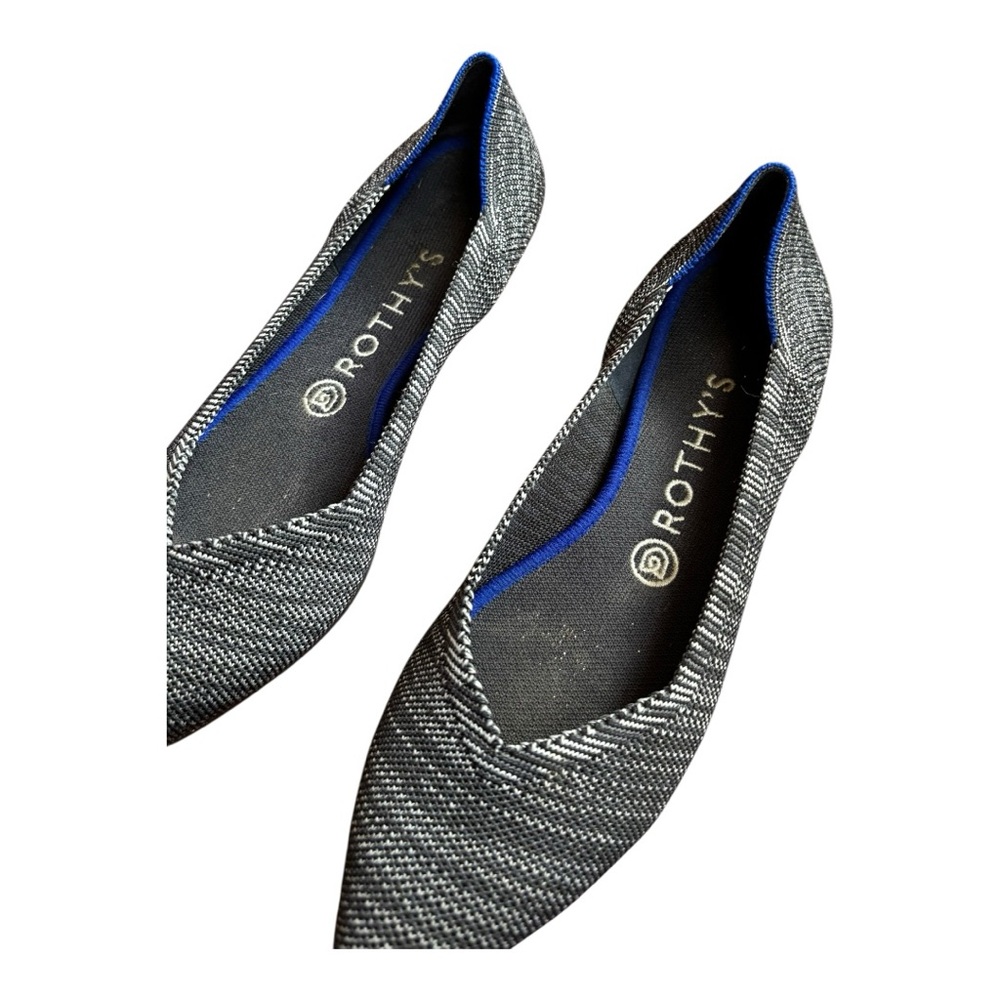 Rothy's Granite Black Flats Sleek Modern Loafers Women’s Size 9 - Picture 3 of 12
